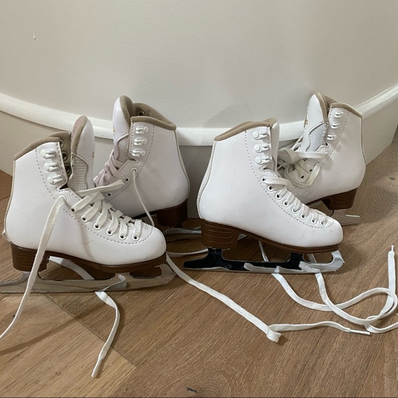Jackson Elite white leather figure skates - sz 10 & sz 11 kids - Picture 3 of 6